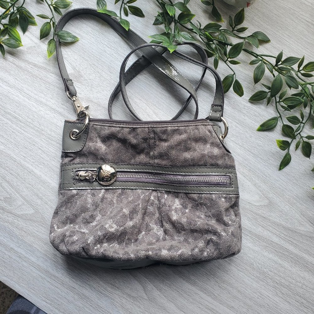 SIENNA RICCHI, Grey and Silver Leopard Print Bag